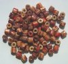 100 6x6mm (2.5mm Hole) Patterned Tube Wood Beads